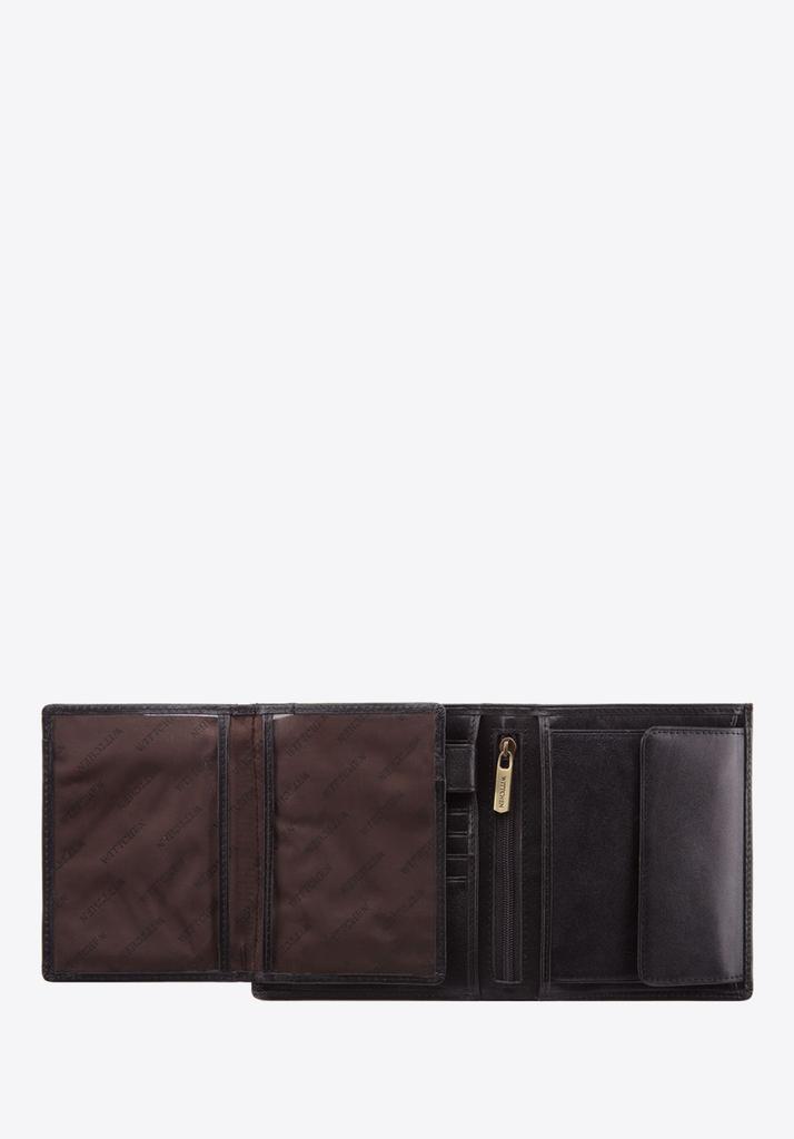 Wittchen Men's Leather Wallet With Double Pocket, Large Black, Natural Leather