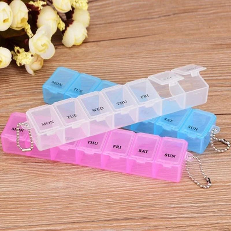 Random Color Style 7 Days Pill Medicine Box Weekly Tablet Holder Storage Container Case Pill Box Splitter Pill Case Organizer