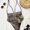 Leopard Print Swimsuit For Women With Polyester Fabric For Water Sports And Beachwear