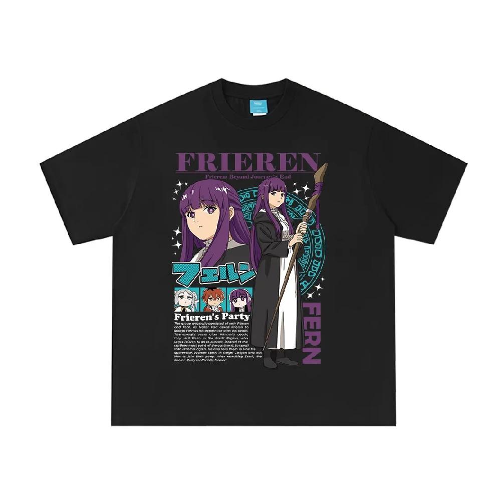 

Anime Frieren_ Beyond Journey s End Fern Graphic T-shirt Men Women Clothing Fashion Short Sleeve T-shirts Cotton Summer T Shirt S чёрный