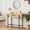 Rattan Console Table Rustic Sofa Tables Narrow Entryway Table with Drawer Storage Home Furniture for Living Room Bedroom Hallway