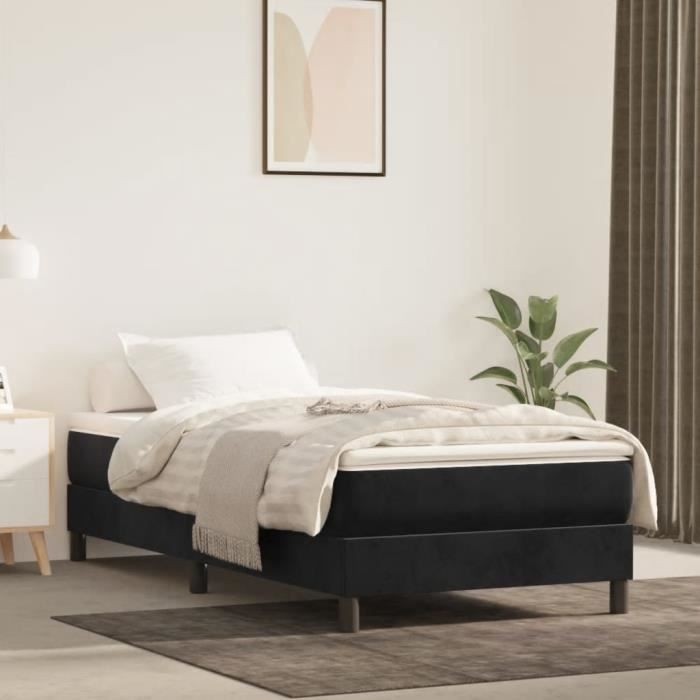 347690 vidaXL Pocket Spring Bed Mattress Black 80x200 Cm Thickness 20 Cm Velvet