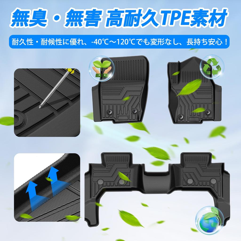 Virauto Toyota New Land Cruiser 250 Series Compatible 3D Floor Mats Second Row Mats 2024 April onwards GDJ250W TRJ250W Land Cruiser 250 LAND CRUISER