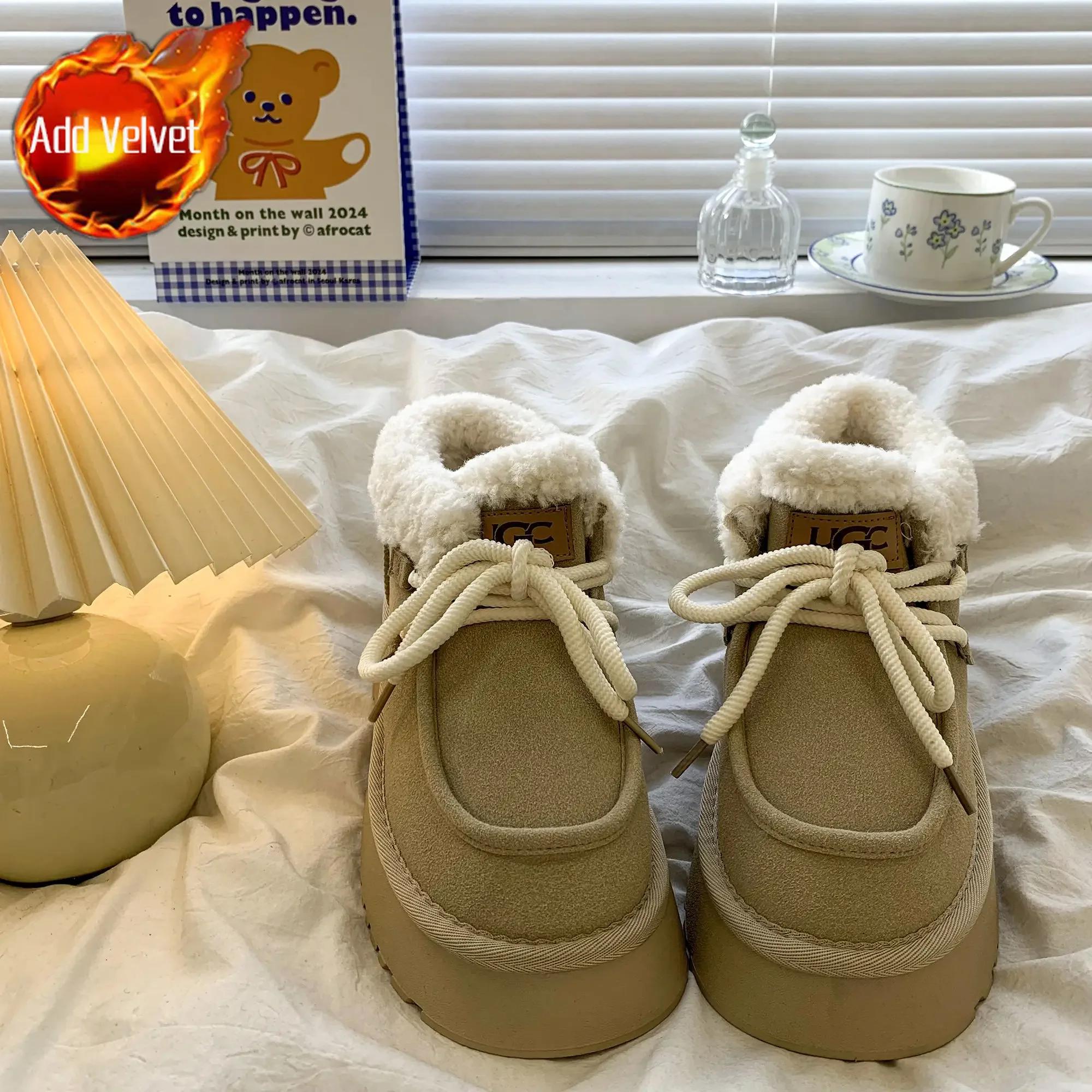 

Женские зимние сапоги элегантные на платформе среднего каблука, новинка в женской обуви, массивная зимняя обувь 2024 года, новинка, тренд, большой размер, теплая работа 40