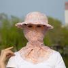 New Sunscreen Bucket Hat Flower Quick-Drying Sun Hat Wide Brim Panama Balaclava Hat For Camping Hiking