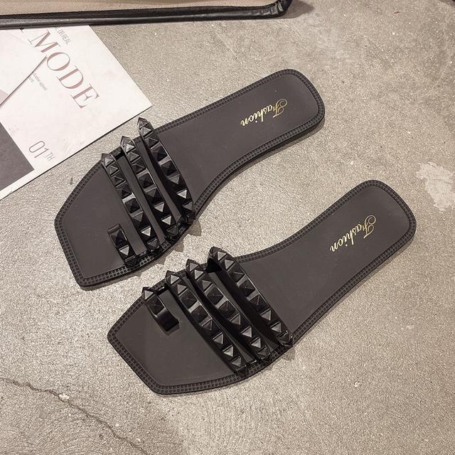 

Летние туфли на плоской подошве женские тапочки модные пляжные сандалии женские повседневные туфли с открытой пяткой новые трендовые шлепанцы женские шлепанцы Mujer 36