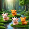 4PCS Cute Plush Deer Figurine Model DIY Kawaii Decoration Accessories Gardening Farm Landscaping Small Ornaments