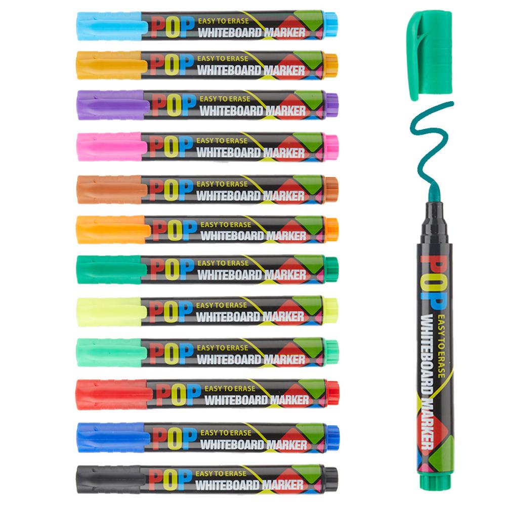 12 Color Erasable Whiteboard Marker Set,Children's Drawing Board,Teacher's Teaching,Office,Conferencing,School Educational Items