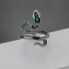 S925 Sterling Silver Retro Snake Ring, Adjustable Wide Band for Women and Men