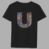 Men's Classic T-shirt Casual O-neck Text Lettern Printing Pattern Series Commuter All-match Breathable Black Shirt