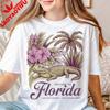 Welcome To Florida Shirt Land Of Flowers TShirt Alligator Palm Tree Printed Tshirt Sunshine State Casual Unisex Cotton Outfit