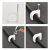 100Pcs Circle Cable Clip Wire Clamp 25mm PE with Steel Nail for Fixing Management