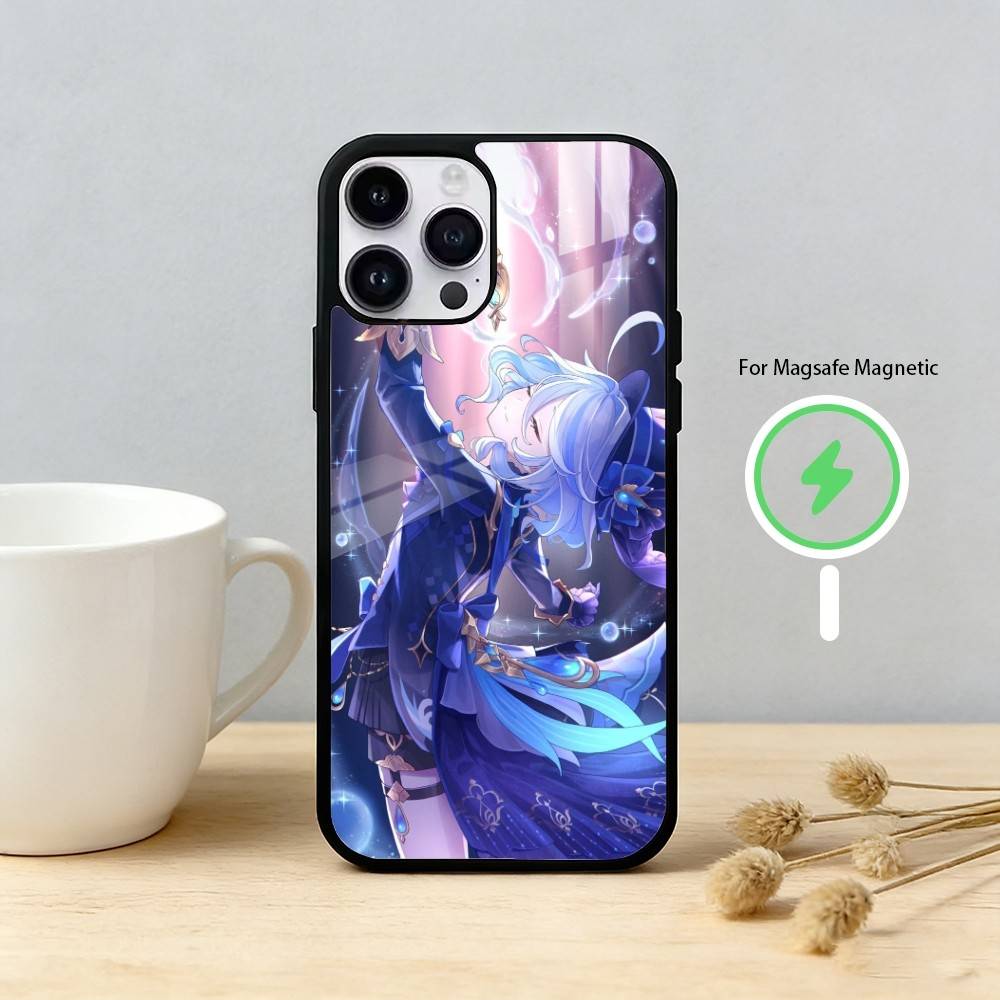 G-Genshin Impact F-Furina Phone Case For iPhone 17/16/15/14/13/12/Plus/Pro/Max for Magnetic Wireless Charging