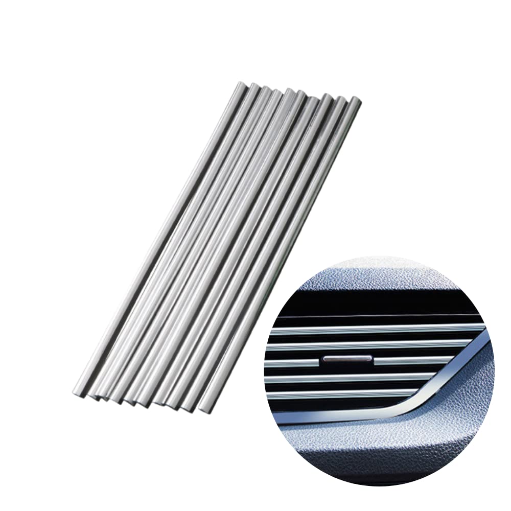 

ideamall Car Air Conditioner Louver Molle Inlay Interior Dress Up Set of 10 (Silver) серебряный