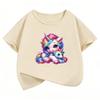 Funny Horse Unicorn Shirt Design T-Shirt Printed T Shirt Girls' Summer Kids Short Sleeve Tops T-Shirts Cute Boys Clothing