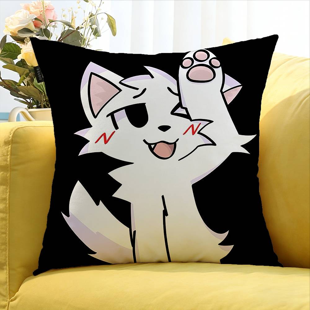 Silly Cat B-Boykisser World Various Sizes Square Pillow Case For Car Home Bedchamber Decor