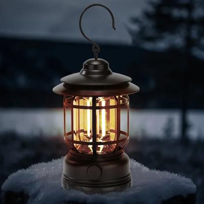 Camping Tragbare Retro Laterne Vintage Zeltbeleuchtung Laterne Dekoration Wasserdicht Outdoor Garten Straßenweg Rasenlampe