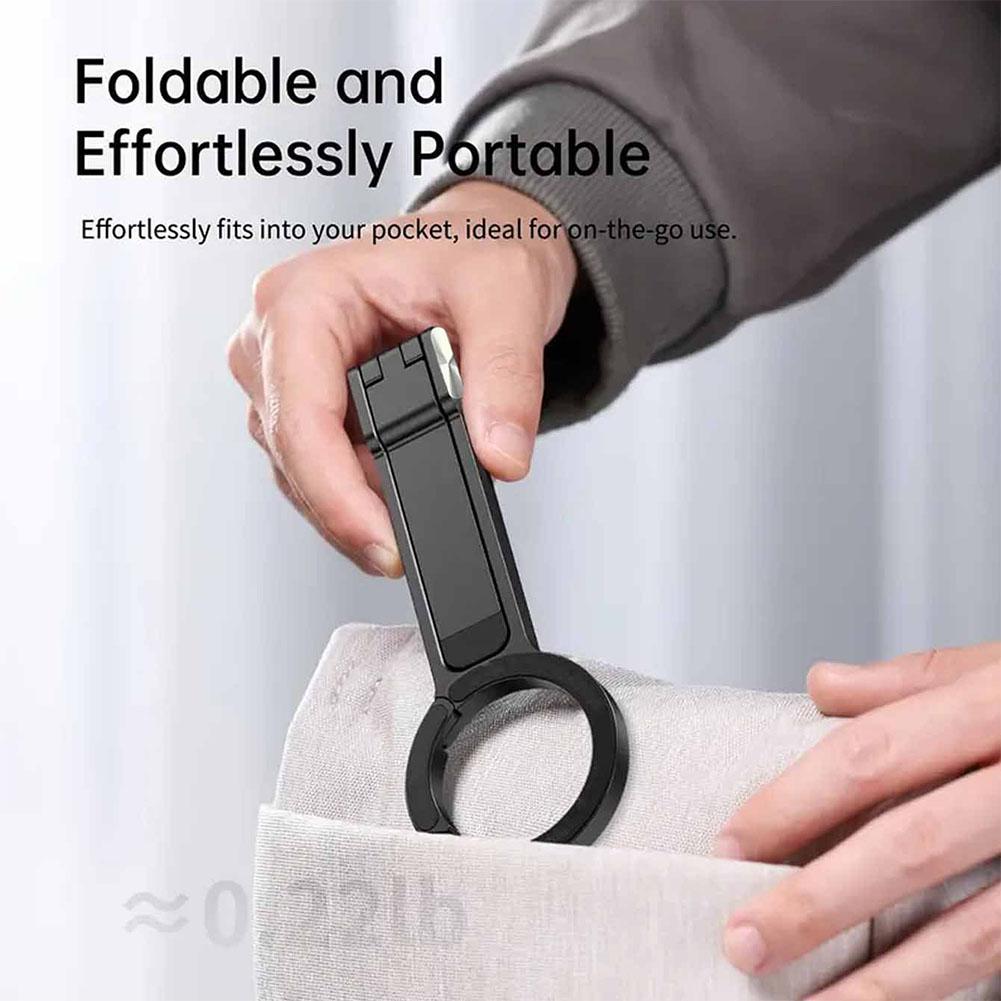 Alloy Phone Tripod Carabiner-Mounted For iPhone Portable Dual-sided Magnetic Tripod Desk Mount Phone Handle Holder