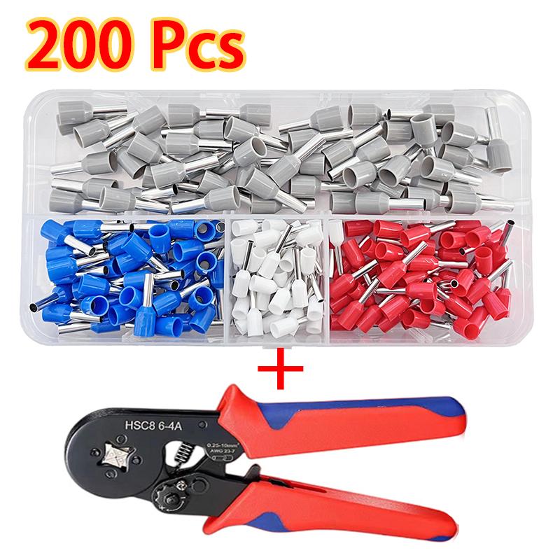 200/2120pcs Terminal VE Tubular Crimping Multiple Cold Crimp Terminal Pliers Set Electrical Equipment Wire Connector Pliers