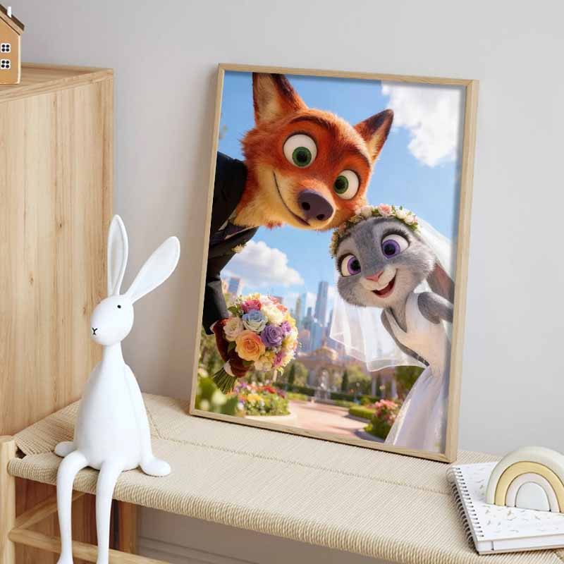 Disney Diamond Painting Zootopia Wedding Theme Fan Art Cartoon Mosaic Diamond Cross Stitch Handmade DIY Gift Home Decoration