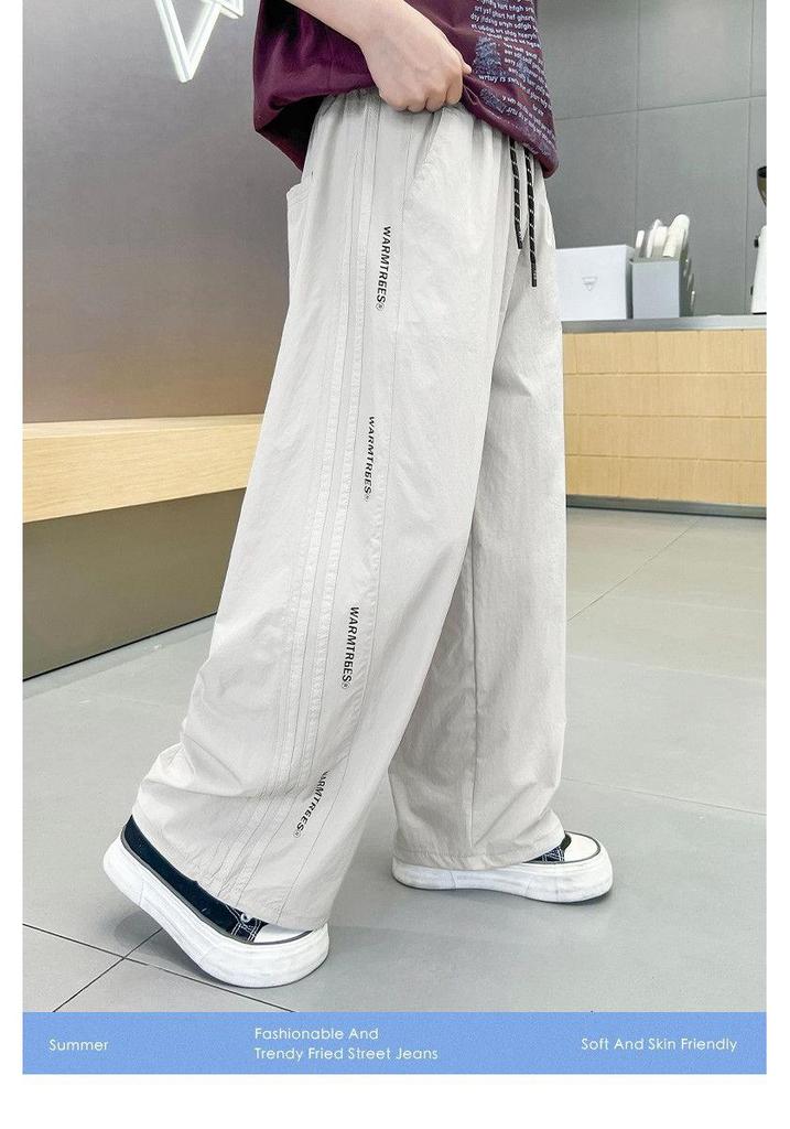 Boys' 2026 Summer Thin Cargo Wide-Leg Pants