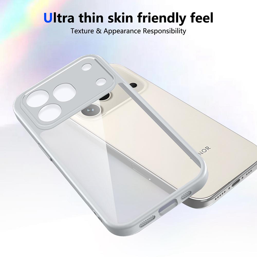 KEYSION Transparent Phone Case for HONOR 600 Pro 5G Soft Silicone+PC HD Clear Shockproof Phone Back Cover for Huawei Honor 600