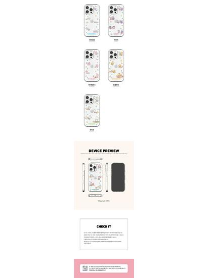 Korean Hello Kitty, My Melody & Kuromi Transparent Protective Case for iPhone 17 Pro Max