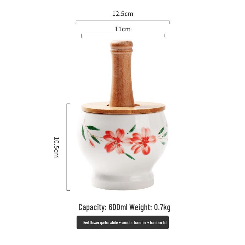 Qiwei Ceramic Mortar and Pestle Set