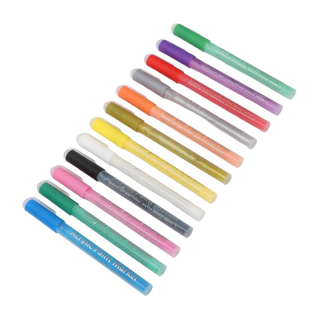 12Pcs Nail Art Pen Set Painting Drawing Graffiti Quick Dry Manicure DIY Accessories