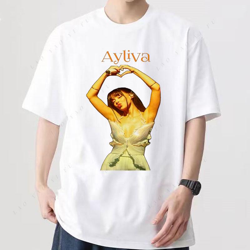 Playeras Ayliva Tour Concert 2025 Graphic TShirt Popular Shirt Polyester Short Sleeve Casual Loose Creativity Tee