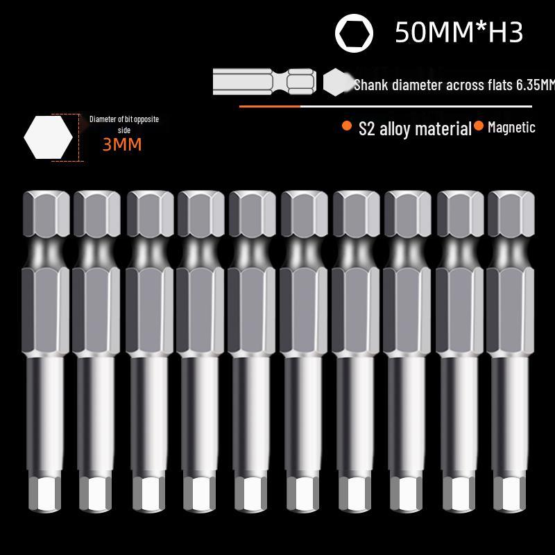 Hexagonal High Hardness S2 Bit Set for Pneumatic & Electric Screwdrivers