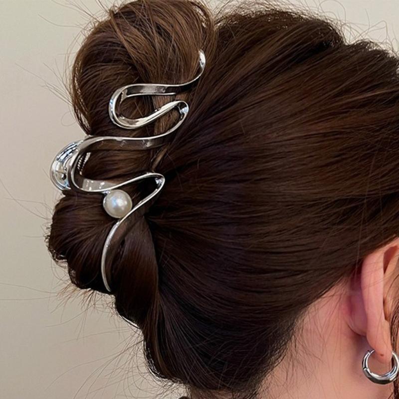 Pinces à Cheveux pour Femmes Vagues Pinces à Cheveux Métalliques à Pince pour Cheveux Fins Épais Accessoires pour Cheveux Antidérapants Pinces à Mâchoire à Tenue Forte