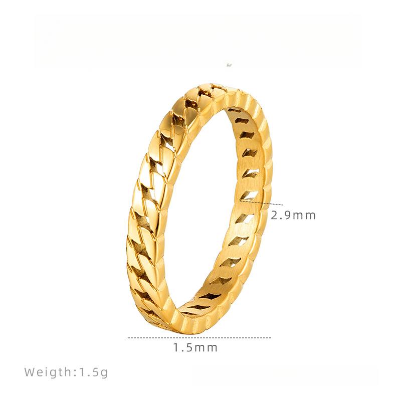Retro Personalized Chain Ring Cool Ins Wind Hollow Simple Ring Titanium Steel Women's Jewelry