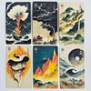 I-Ching Oracle Deck 64 Cards Traditional Ink Art Style 10.3*6cm Chinese Divination Tool for Spiritual Guidance and Meditation