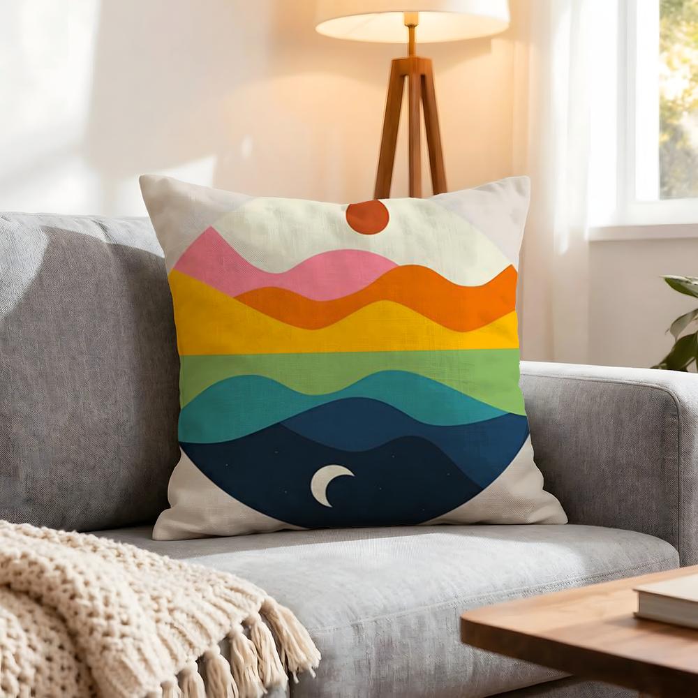 Classic Sunrise Cartoon Cushion Cover 1Pcs Decorative Covers Soft Cushion Case For Sofa Couch Decor 40X40 45X45 Pillowcases