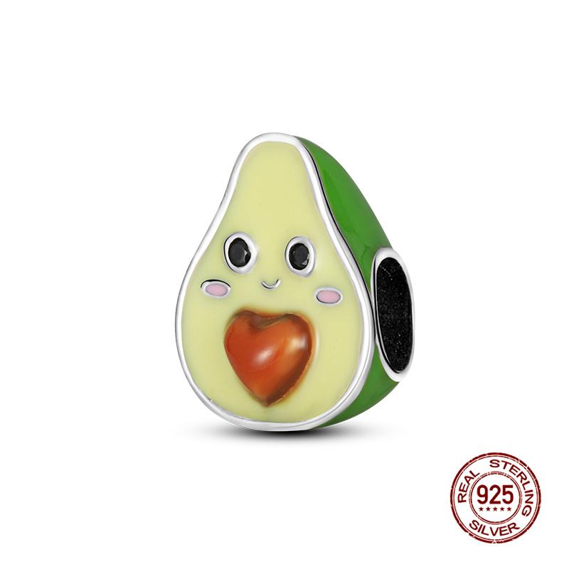 New in Favorite Avocado Charm Bead Charms Bead Charms Fits 3mm Authentic Bracelets copper Women Necklaces Do It Yourself Charm Bead Charms Fine Jewell