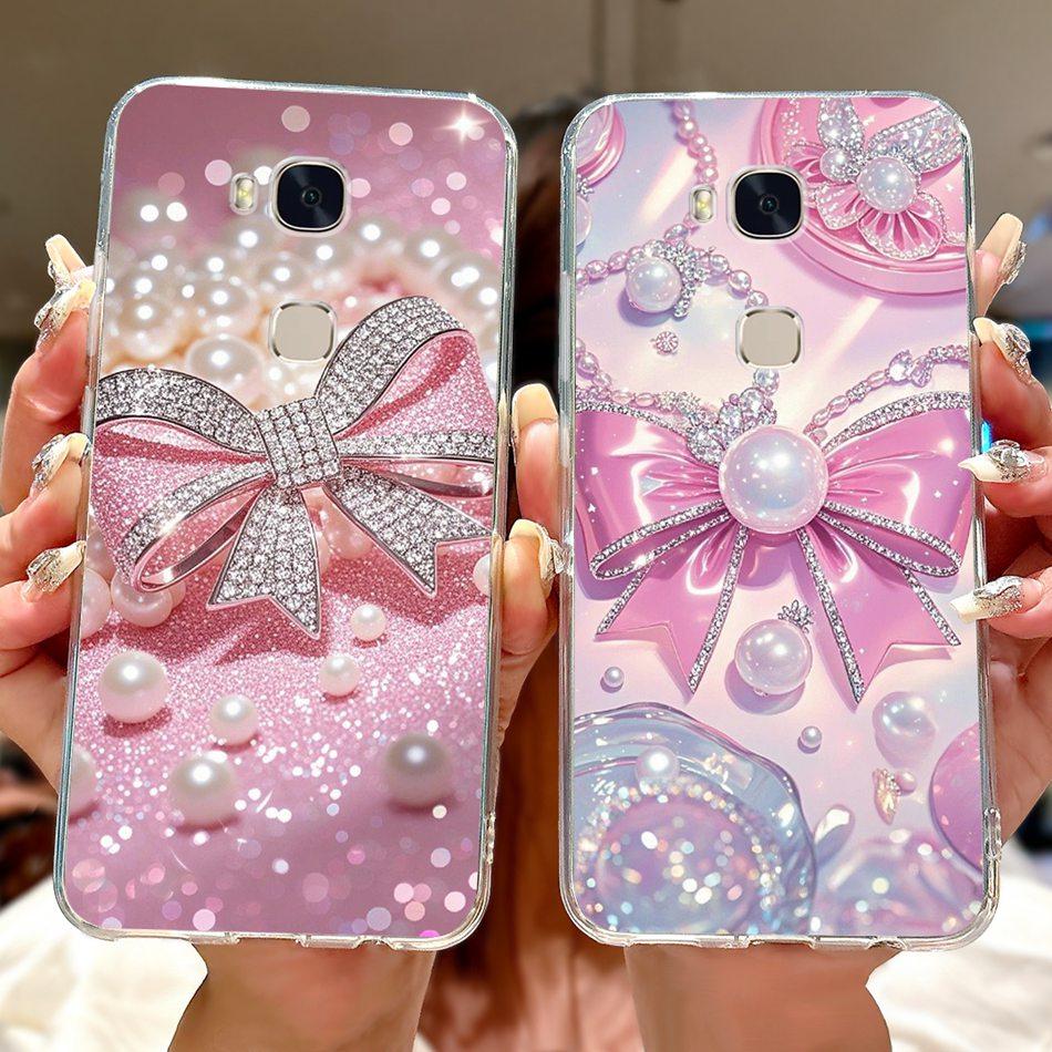 For Huawei Honor 5X GR5 2015 2016 KII-L21 L22 Elegant Floral Butterfly Phone Case For Honor5X KIW-L22 Soft Silicone TPU Cases
