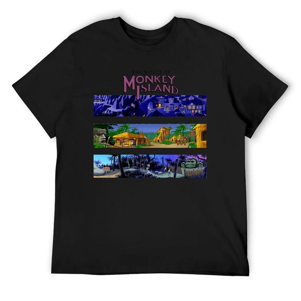Crewneck The Secret Of Monkey Island Backgrounds Classic T T-shirt  Motion Tees Vintage Humor Home USA Size