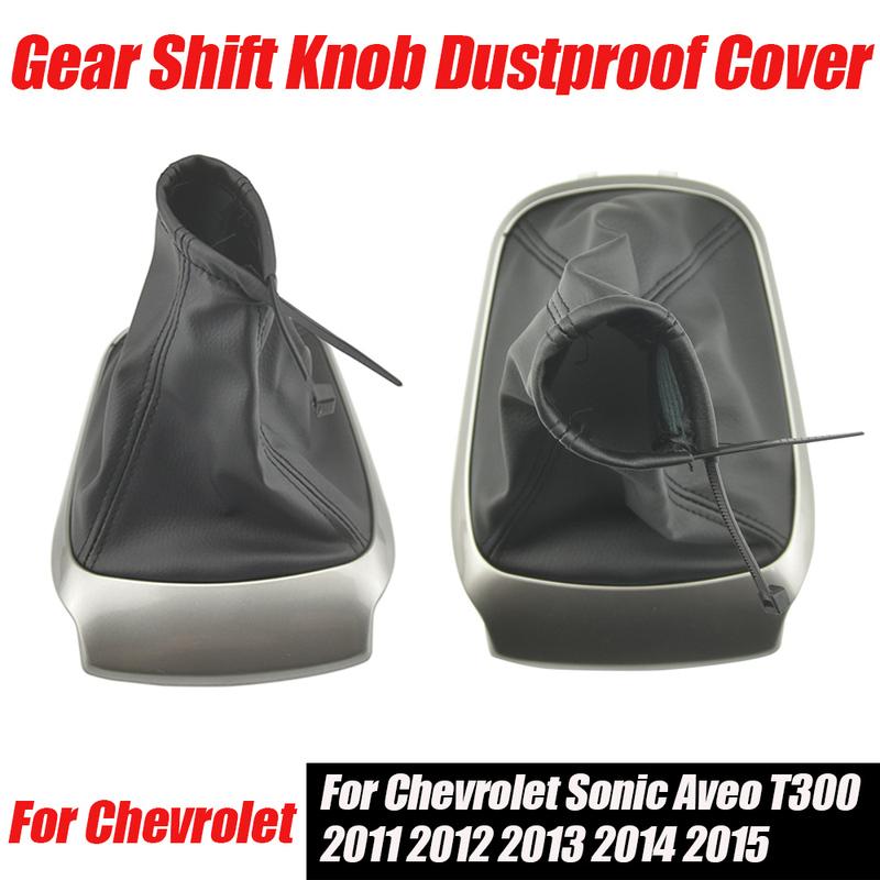 Car Gear Stick Shift Knob Gearbox Lever Shifter Knob Boot Dustproof Cover Fit For Chevrolet Sonic Aveo T300 2011-2015