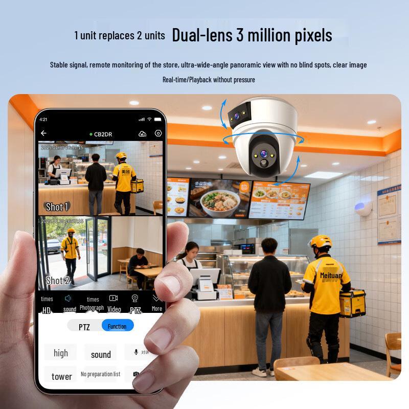 

4G Wireless Charging Outdoor Door Camera with Free Data and Mobile Phone Remote Monitoring WIFI English Version - No Memory
