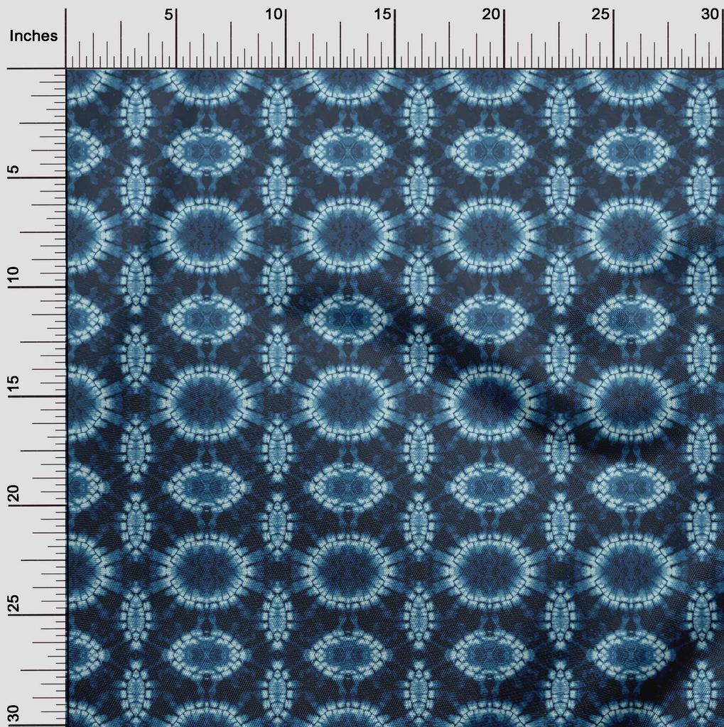 oneOone Baumwoll-Popeline Dunkelmarineblau Stoff Batik Shibori Stoff Zum Nähen Bedruckter Bastelstoff Meterware 42 Zoll