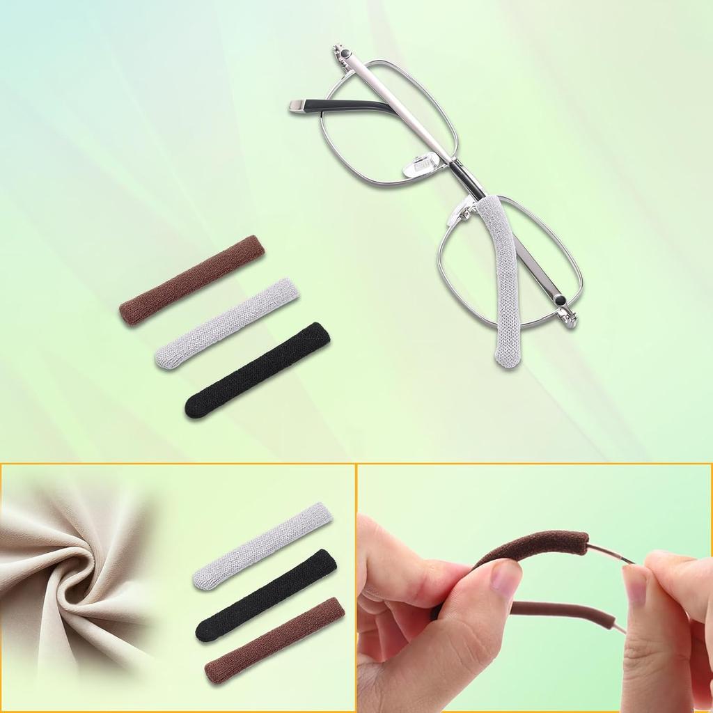 Ear Cushion, Anti-Slip Elastic Comfort Eyeglasses Temple Tips Sleeve, Soft and Well-Fitting Glasses Ear Grip, Knitting Eyeglass Arm Cushion