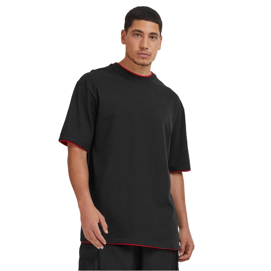 Urban Classics Herren T-Shirt mit Kontrastdetails, Tall