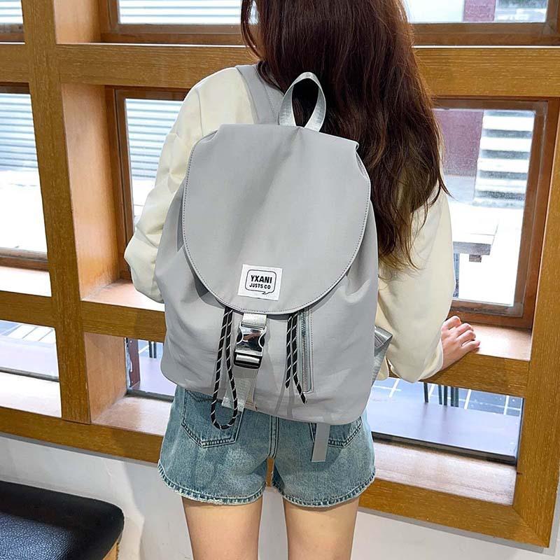 Япония и Южная Корея новый нейлоновый рюкзак большой вместимости однотонный повседневный на завязках литературный нишевый дизайн рюкзак для commuters