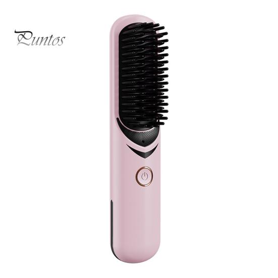 

Беспроводной выпрямитель для волос с 3 регулируемыми температурами, быстрый нагрев, портативная дорожная горячая щетка с отрицательными ионами, электрическая расческа для укладки вьющихся волос, распутывающая их розовый