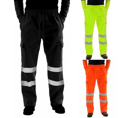 Salopete de înaltă vizibilitate pentru muncă la drum pentru bărbați. Pantaloni casual de lucru cu buzunar