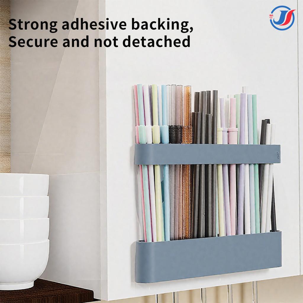 Straw Holder for Cabinet Door - Reusable Tumbler Straw Organizer Storage, Small Kitchen Accessories , Ultra Sticky Door Mounted