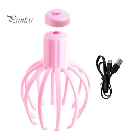 

Электрический массажер для головы Octopus, массаж головы, 3 режима вибрации, портативный перезаряжаемый дизайн, массажер для кожи головы, инструмент для массажа розовый