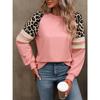 Women's Multi color Leopard Print Long Sleeve Loose Sweatshirt New Autumn Winter Style
