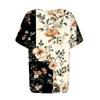 Women's Fashion Casual Short Sleeve Print Round Neck Pullover Top Blouse